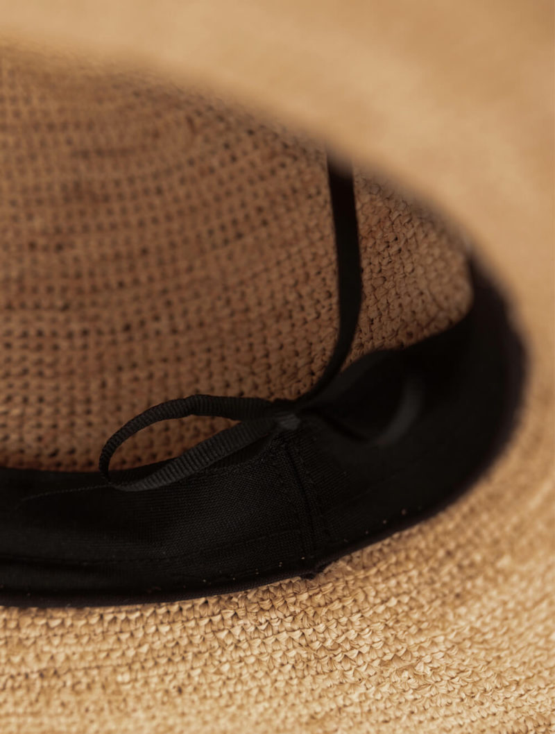 Raffia Bucket hat-taupe